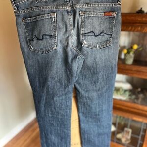 7 For All Mankind skinny jeans with fray details throughout.Size 30,fits like 27